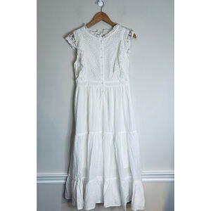 Abel the Label White Cotton Milkmaid Maxi Dress Size S